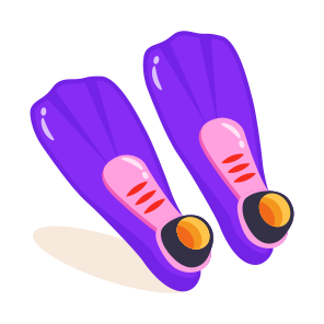 Flippers, Fins, Snorkelling, Scuba, Diving icon