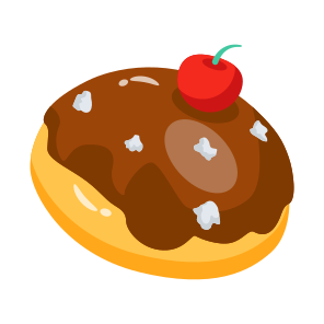 Bomboloni, Chocolate, Bun, Cherry, Sweet icon