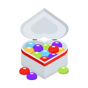 Chocolate Box, Candy, Heart Shaped, Candies icon