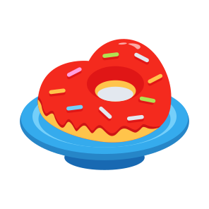 Donut, Valentine, Love, Dessert, Food icon
