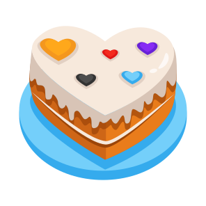 Heart Cake, Sweets, Food, Bakery, Valentines Day icon