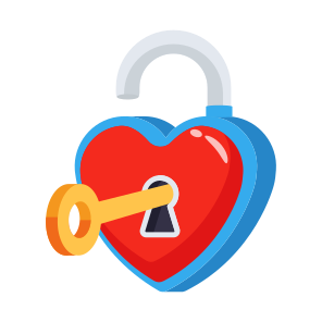 Heart, Lock, Padlock, Love, Connection, icon