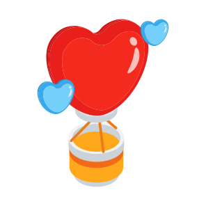 Hot Air Balloon, Valentines Day, Love, Romantic, Adventure icon