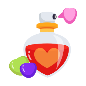 Love Potion, Magic, Bottle, Heart, Perfume icon