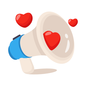 Megaphone, Announcement, Love, Positive, Support icon