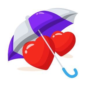 Romance, Romantic, Umbrella, Valentines Day, Passion icon