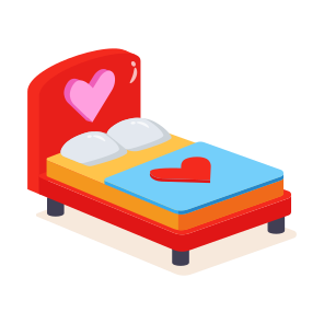 Romantic Bed, Furniture, Honeymoon, Dating, Bedtime icon