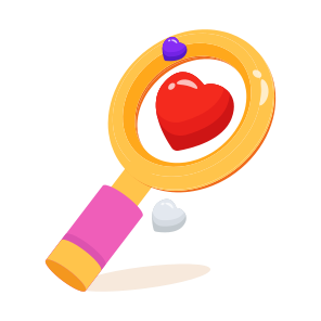 Searching Love, Magnifier, Valentines Day, Affection, Passion, icon