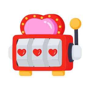 Slot Machine, Valentines Day, Hearts, Casino, Gambling, icon
