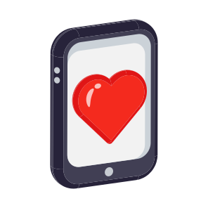 Smartphone, Mobile, Phone, Love, Connection icon
