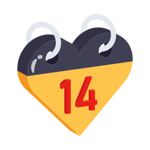 Valentines Day, Calendar, Love, Romance, Anniversary icon
