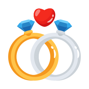 Wedding Rings, Love, Heart, Relationship, Engagement icon