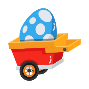 Cart, Handcart, Pushcart, Wheelbarrow, Egg icon