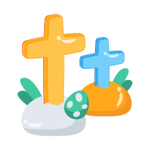 Easter, Egg, Grave, Religious, Faith icon