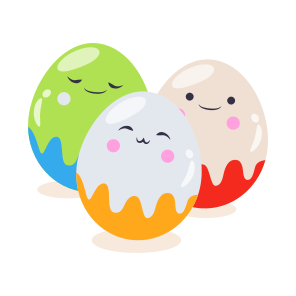 Paschal, Eggs, Eggshells, Cute, Smiley icon