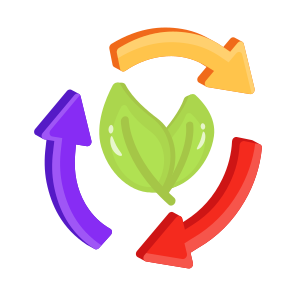 Recycling, Reuse, Arrows, Leaves, Eco icon