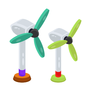 Windmills, Turbines, Aerogenerator, Propeller, Energy icon