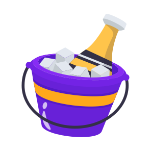 Champagne, Bucket, Cooler, Chiller, Wine icon