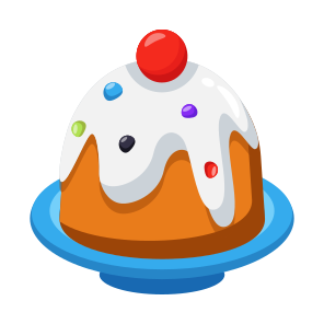 Pudding, Cake, Confectionery, Sweet, Food icon