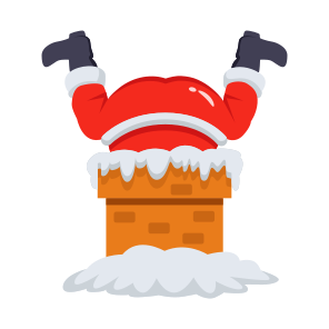Santa, Claus, Chimney, Snow, Character icon