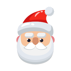 Santa, Face, Beared, Head, Cartoon icon