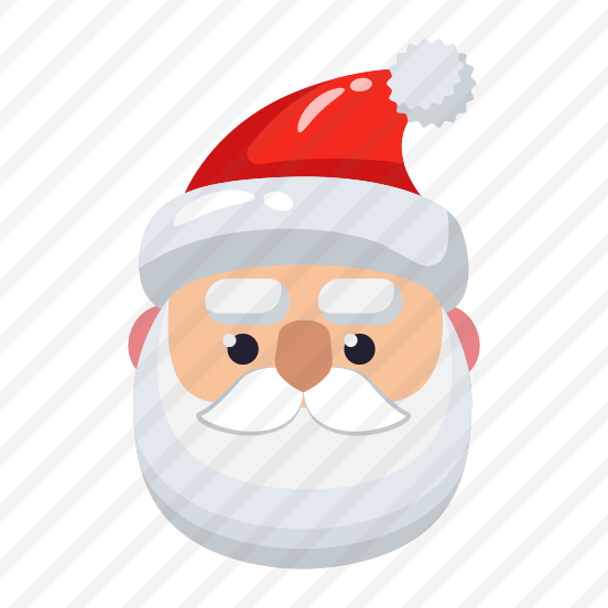 Santa, Face, Beared, Head, Cartoon preview