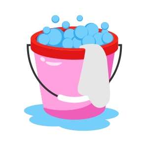 Clothes, Washing, Mop, Bucket, Soap icon
