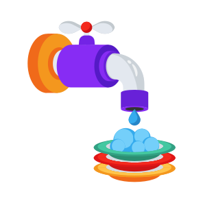 Dishwashing, Plates, Washing, Housekeeping, Hygiene icon
