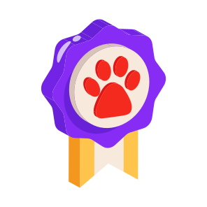 Badge, Ribbon, Reward, Prize, Paw icon