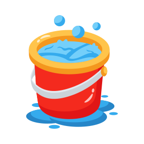 Water, Bucket, Pail, Bubbles, Housekeeping icon