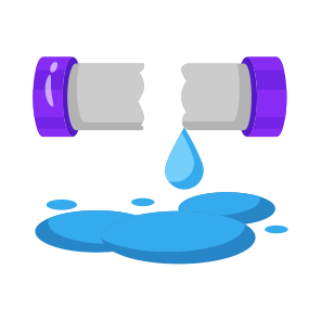 Broken, Pipe, Cracked, Water, Leakage icon