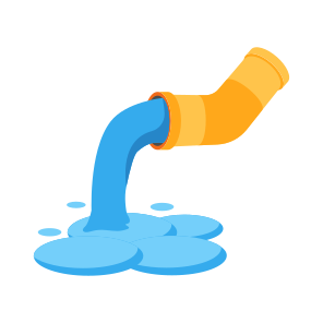 Water, Pipe, Leaking, Flowing, Burst icon