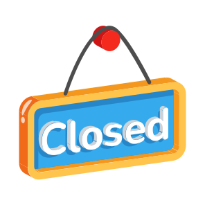 Closed, Board, Sign, Info, Hanging icon