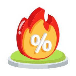 Sale, Discount, Offer, Hot, Fire icon