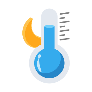 Temperature, Thermometer, Climate, Night, Moon icon
