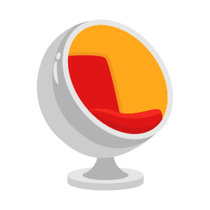 Chair, Seat, Sitting, Oval, Furniture icon