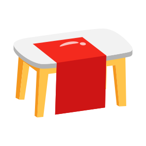 Table, Cloth, Wooden, Furniture, Interior icon