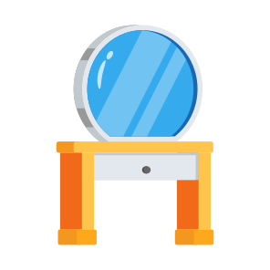 Table, Reflector, Mirror, Vanity, Furniture icon