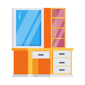 Table, Stylish, Reflector, Mirror, Vanity icon