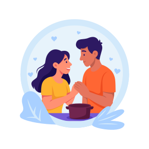 Cooking, Together, Romantic, Couple, Love, icon