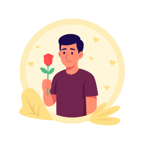 Rose, Man, Love, Romance, Valentine icon