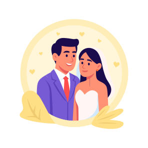 Wedding, Couple, Marriage, Bride, Groom, icon