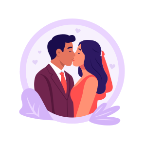 Wedding, Kiss, Marriage, Celebration, Love icon