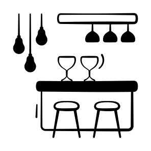 Bar, Restaurant, Interior, Furniture, Entertainment icon