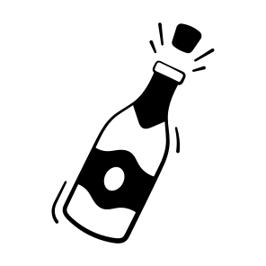 Champagne, Bottle, Uncork, Celebration, Party icon