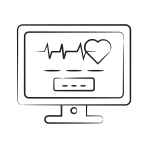 Monitor, Ekg, Electrocardiogram, Screen, Heartbeat icon