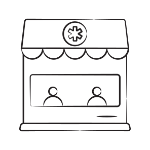 Pharmacy, Drugstore, Store, Shop, Building icon