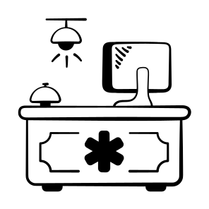 Hospital, Reception, Healthcare, Counter, Patient icon