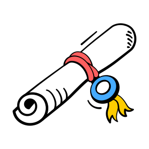 Degree, Diploma, Credential, Certificate, Achievement icon