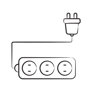 Cord, Extension, Switchboard, Switch, Plug icon